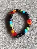 Bracelet perles multicolores pierres naturelles style élastique fantaisie