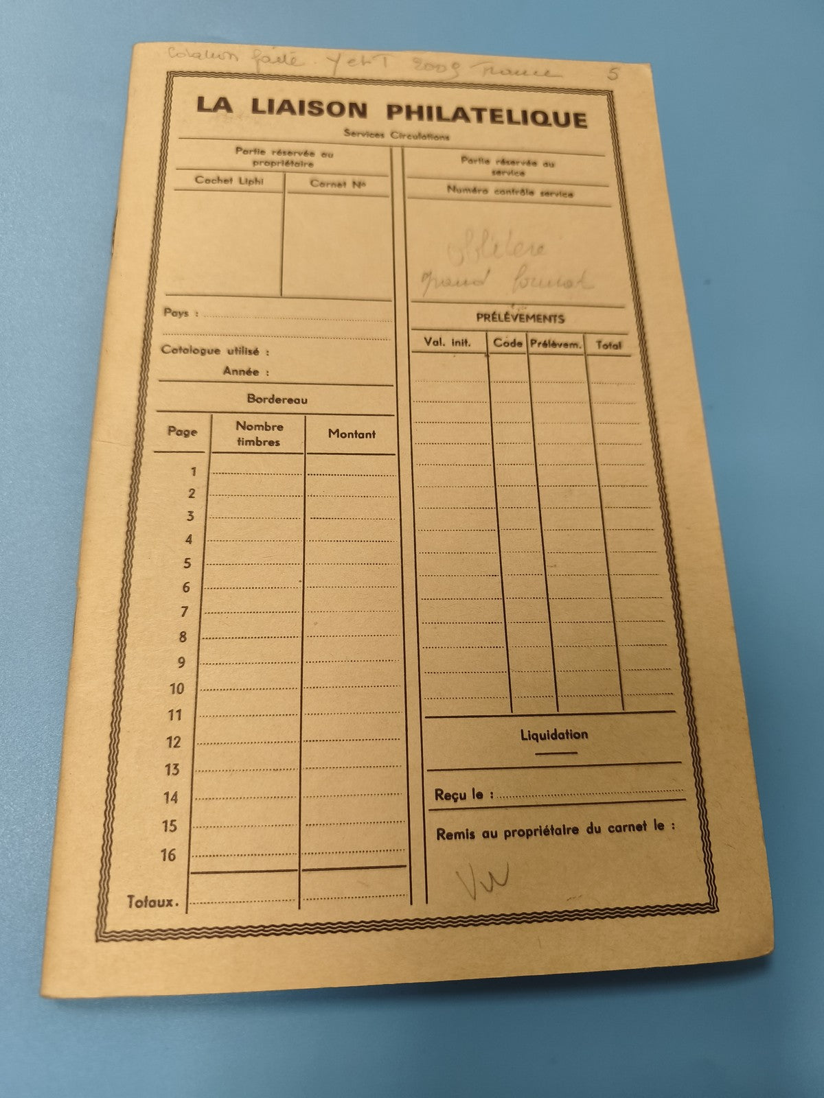 Lot de timbres carnet ancien La Liaison Philatélique collection philatélie Franc