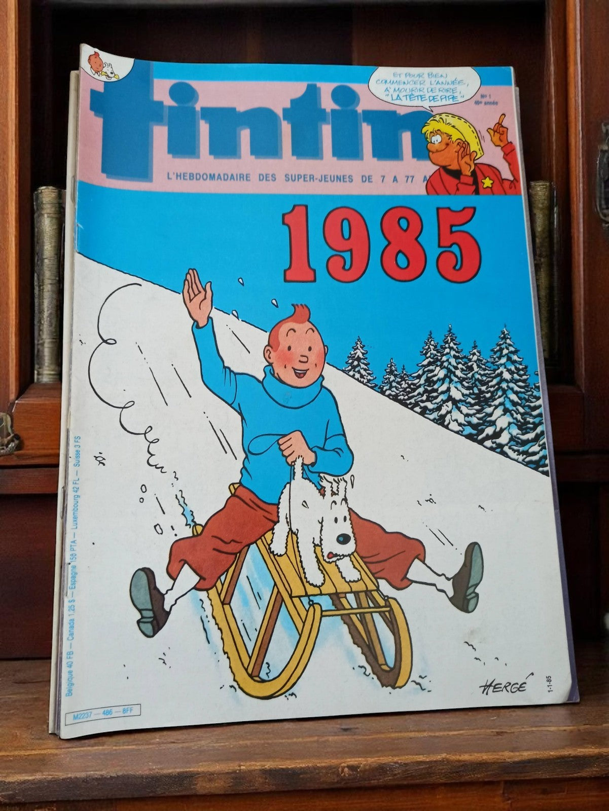 Magazine Tintin 1985 Vintage Ancien Illustré Hergé BD Collector