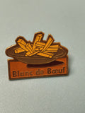 Vintage pin's publicitaire Blanc de B?uf frites émaillé collection rétro