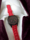 Montre Select homme rétro, bracelet rouge, vintage à pile, ancienne montre