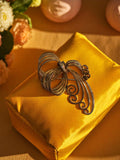 Broche ancienne en métal, motif ruban, style début XXe, vintage art déco