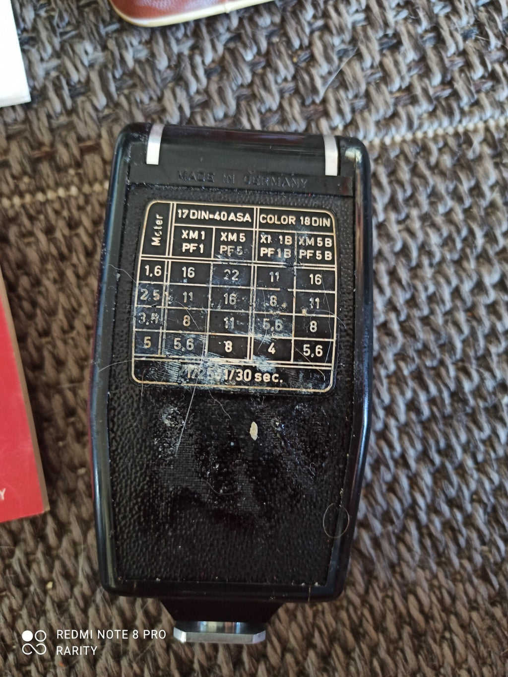 Flash photo Agfa Agfalux vintage avec étui marron et boîte d'origine