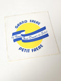 Vintage grand autocollant publicitaire ancien Grand Frère pour collection rétro