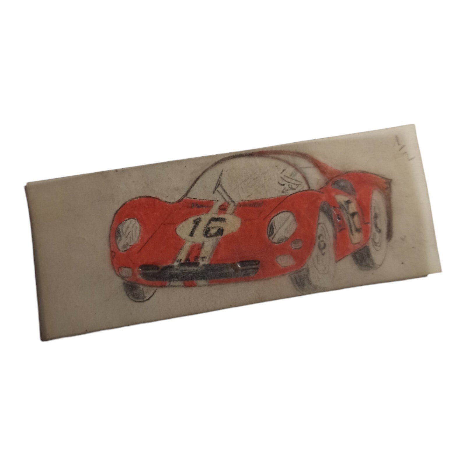 Calque dessin voiture course n°16 rouge Scalextric Dinky Toys vintage