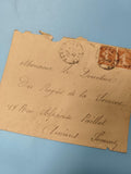 Ancienne enveloppe oblitérée début XXe philatélie, timbres Semeuse, Amiens