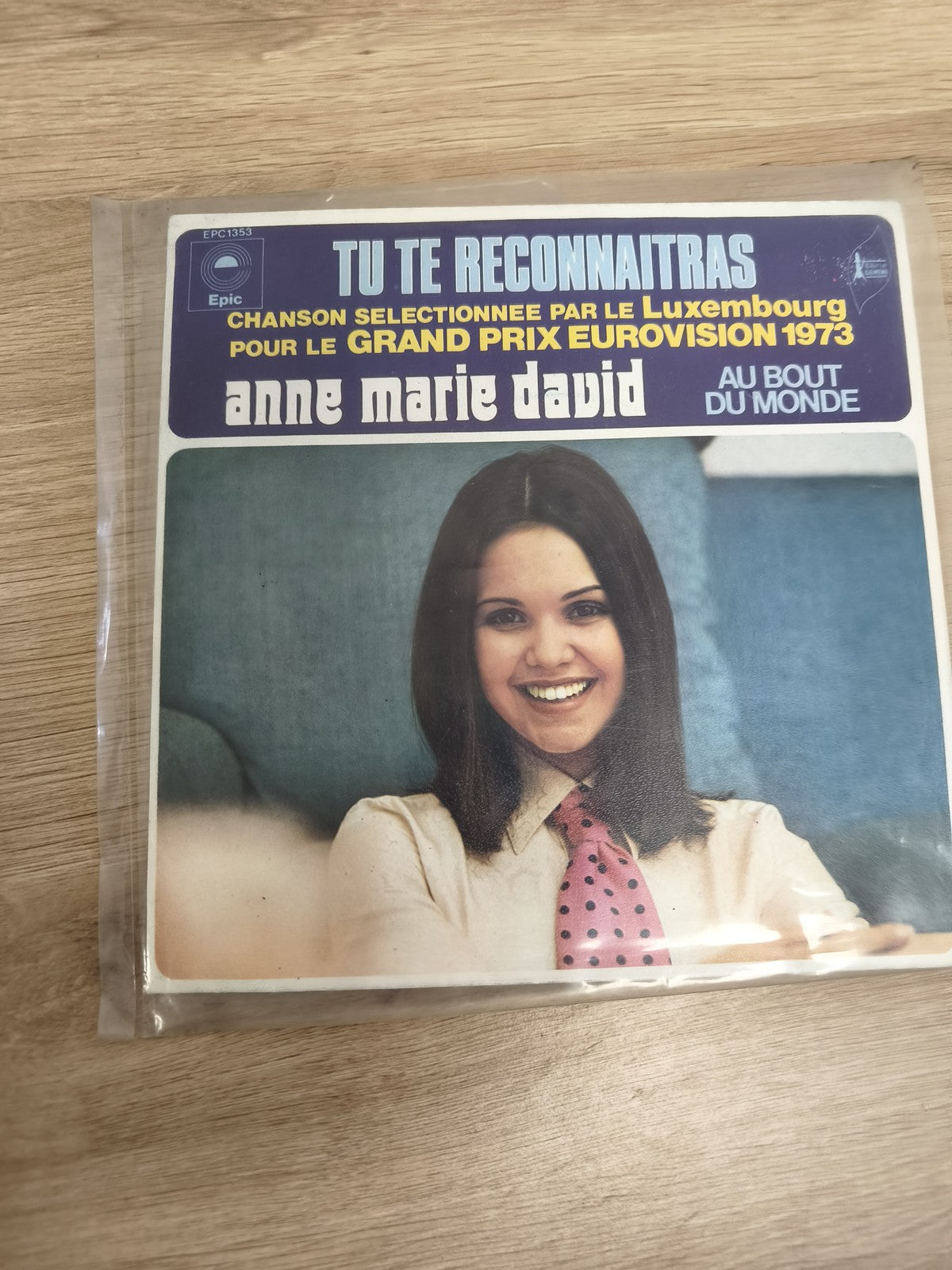 Vinyle 45T Anne Marie David Tu Te Reconnaîtras Eurovision Luxembourg pochette ph