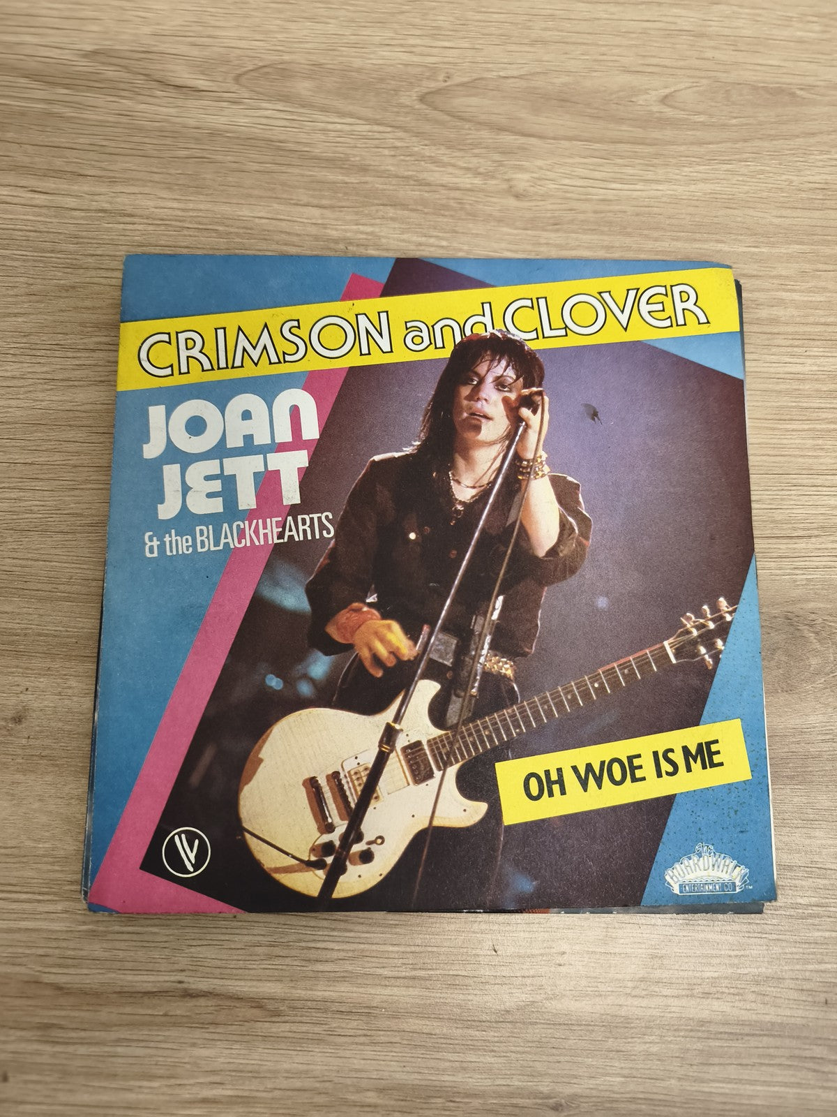 Vinyle 45 tours Joan Jett & the Blackhearts Crimson and Clover pochette couleur