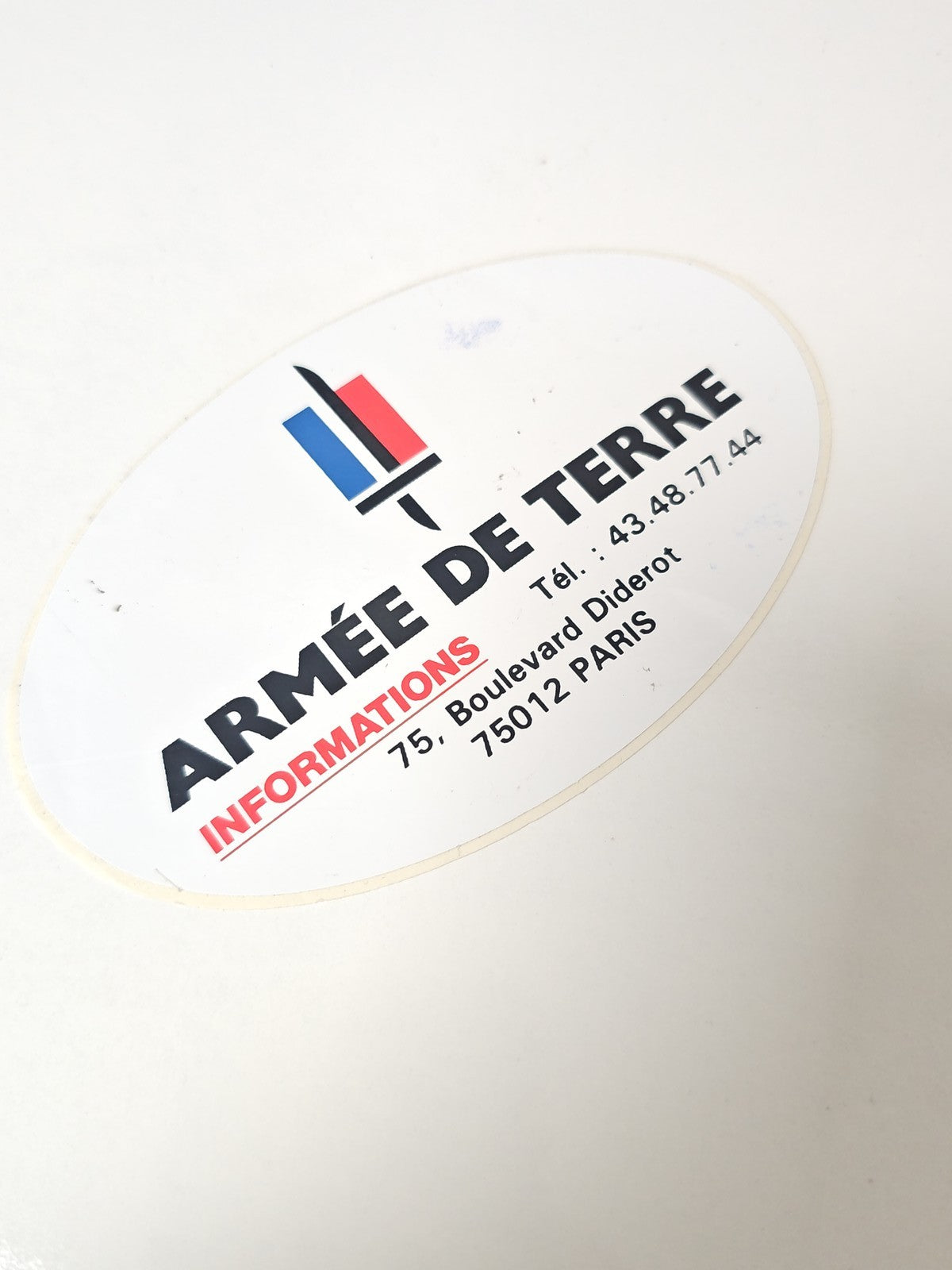 Vintage grand autocollant publicitaire ancien Armée de Terre collection militair