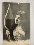 Carte postale ancienne femme art nouveau arc « Profil Grec » photo vintage