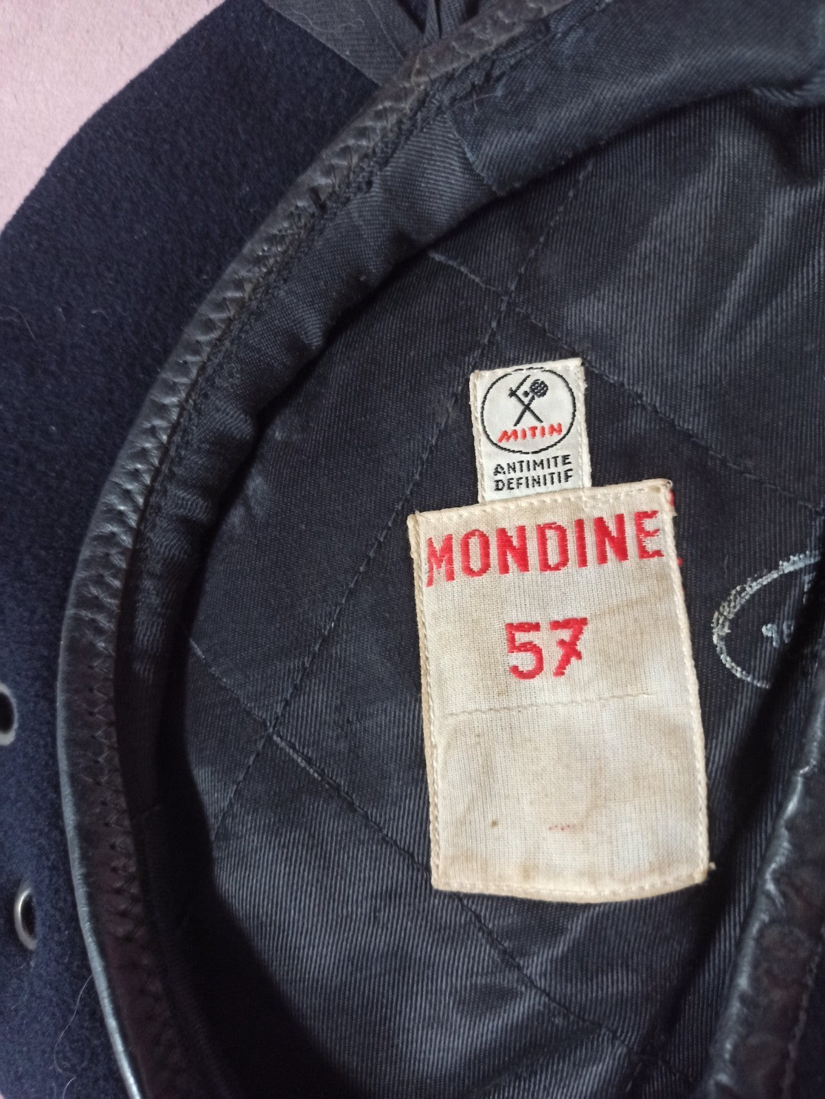 Béret commando MONDINE 57 ancien militaire bleu marine vintage Algérie