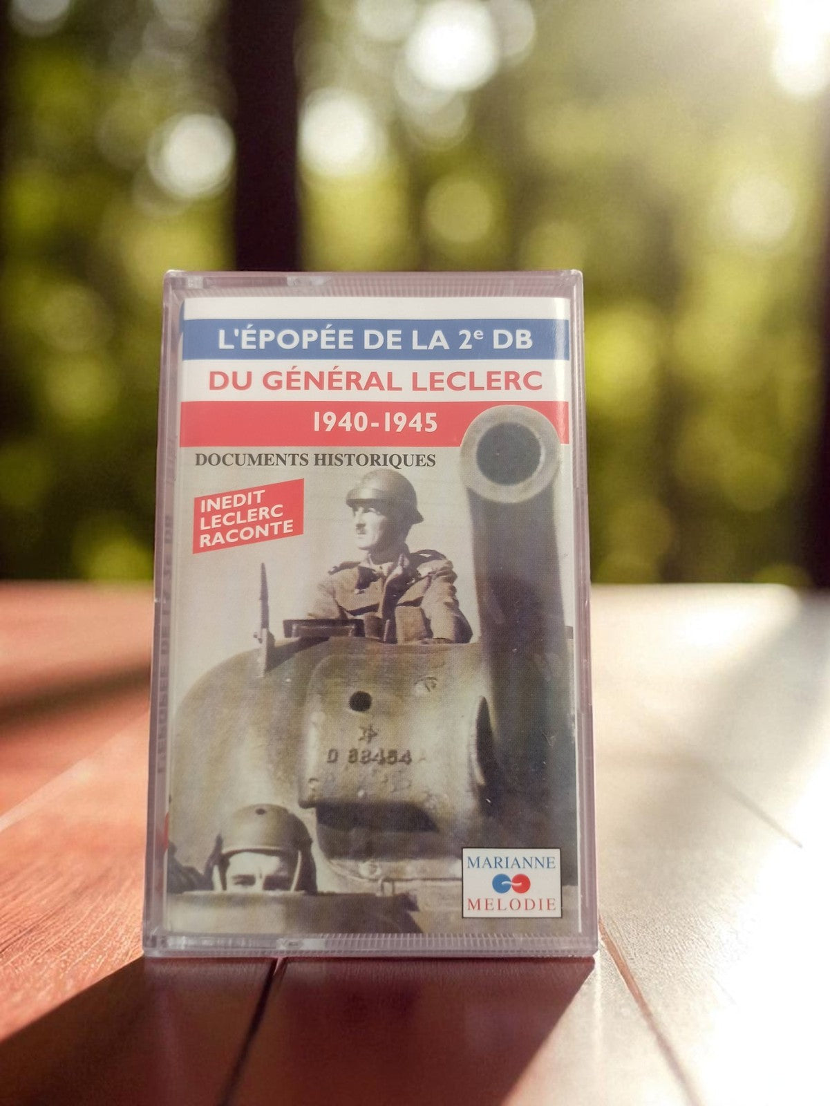 Cassette audio vintage L'épopée 2e DB Général Leclerc 1940-1945 Marianne Mélodie