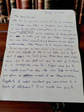 Lettre manuscrite ancienne 1948 post-guerre, écriture bleue, vintage France