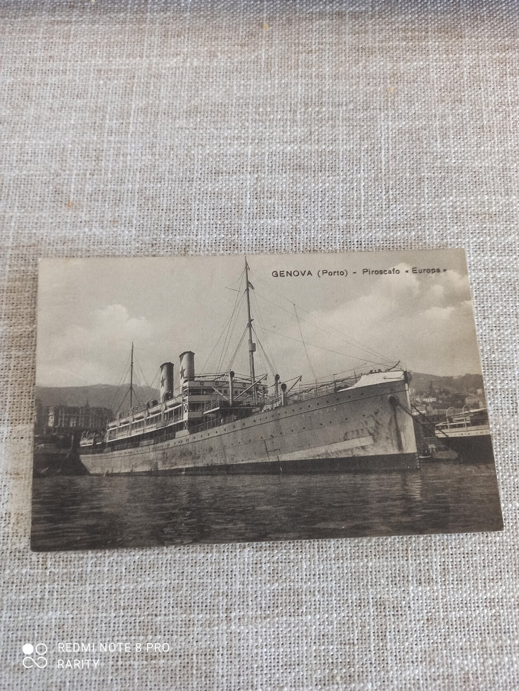Carte postale ancienne paquebot Europa Gênes GENOVA Piroscafo maritime vintage