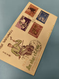 Ancienne enveloppe FDC Vietnam 1966, timbres musique traditionnelle, illustrée