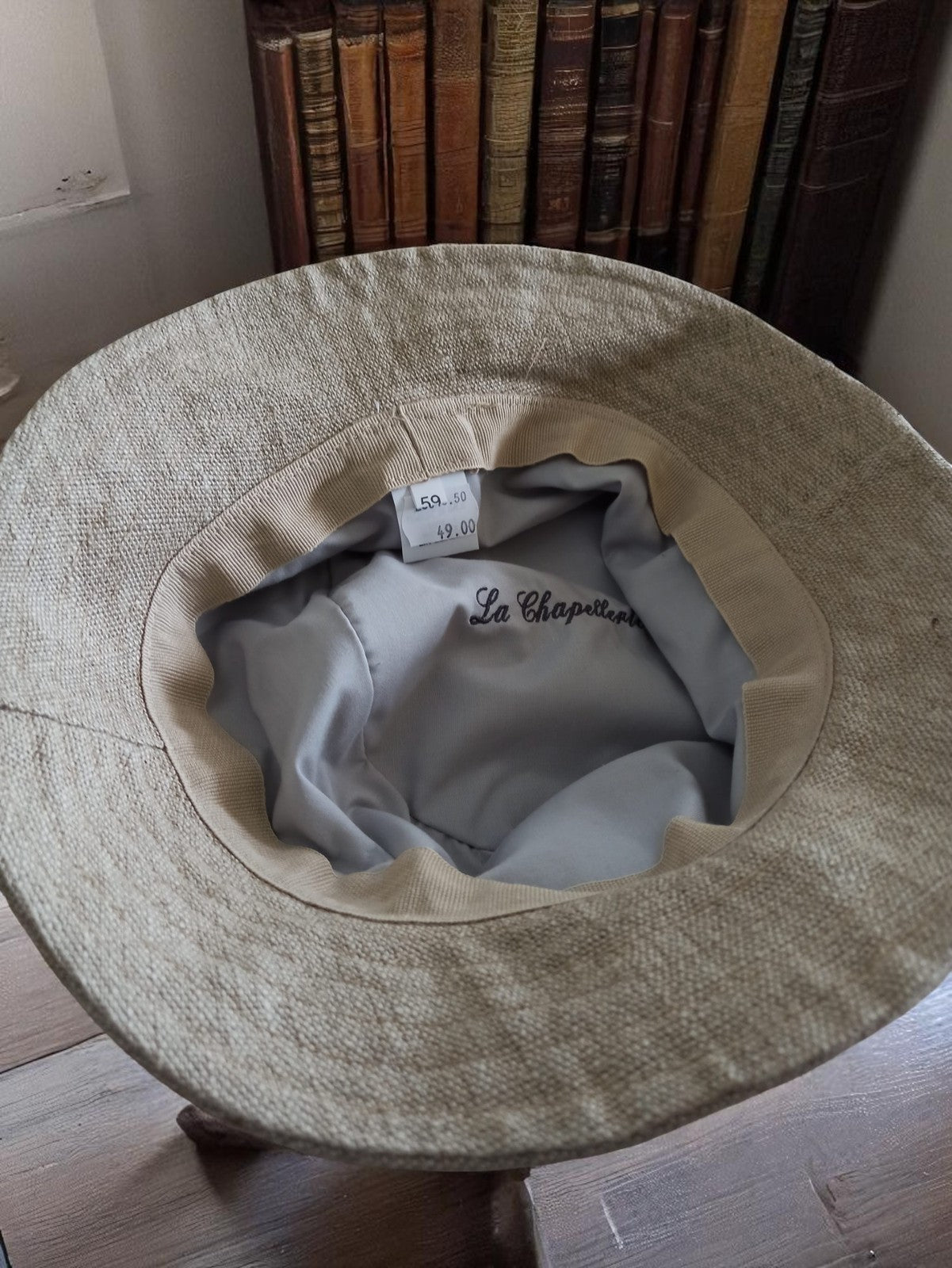 Chapeau homme vintage La Chapellerie beige deadstock neuf rétro