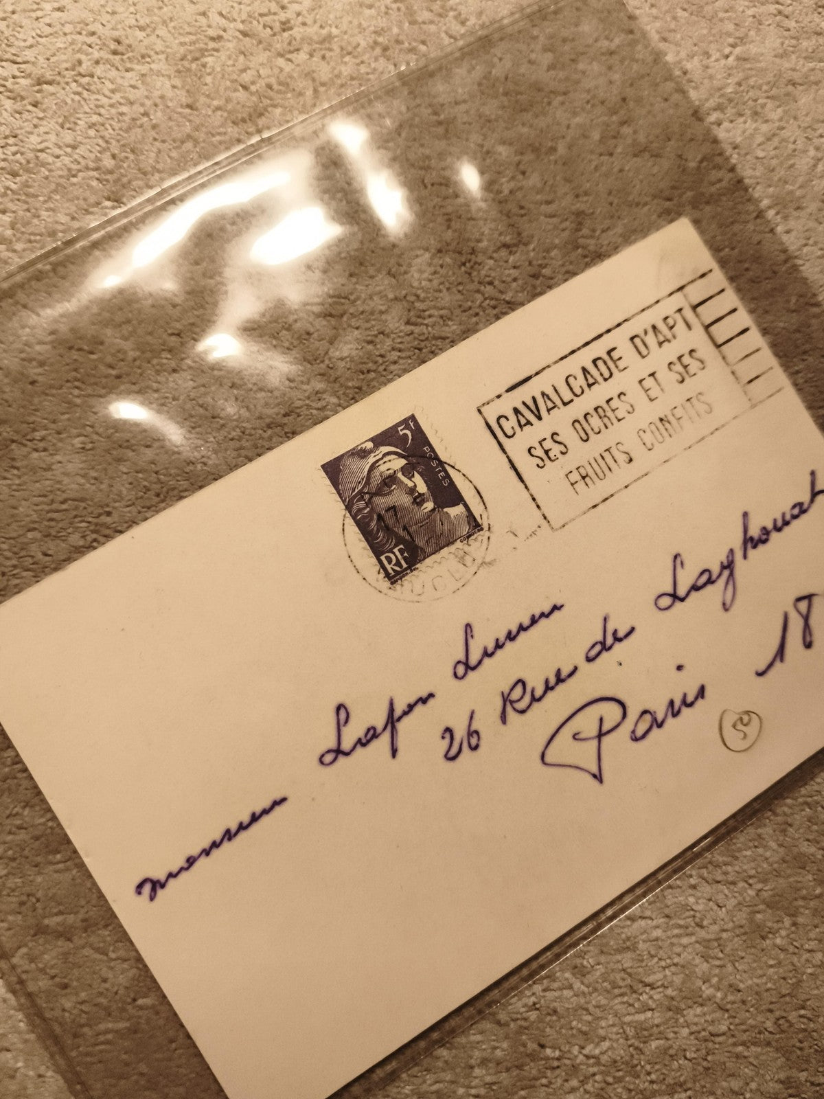 Lettre affranchie timbre Marianne 5F oblitération Cavalcade d'Apt philatélie (Re