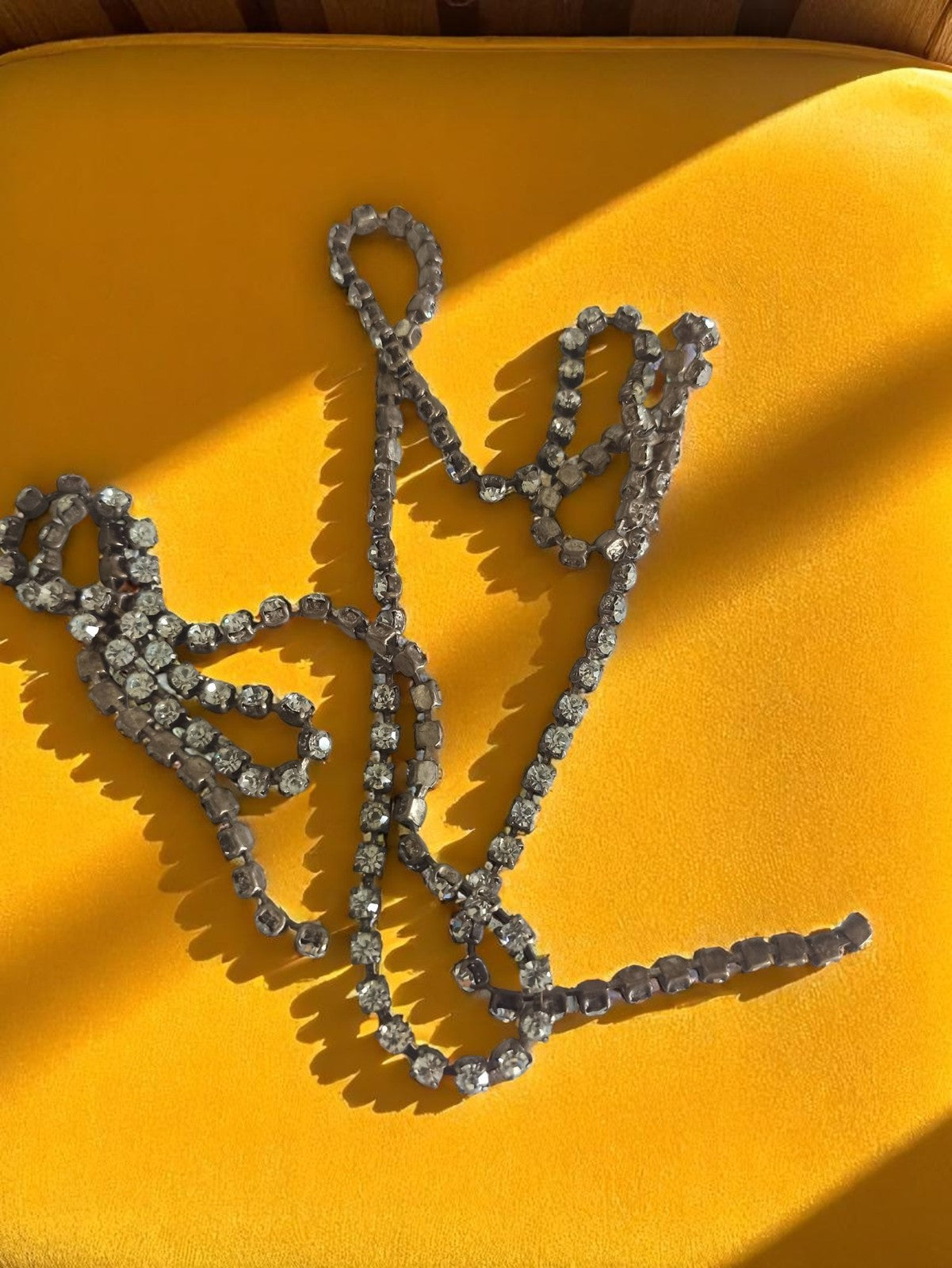 Collier vintage années 30 strass cristaux style rétro glamour ancien