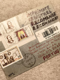 Lettre recommandée Roumanie Portugal timbres théâtre Yiddish philatélie (Ref 10)