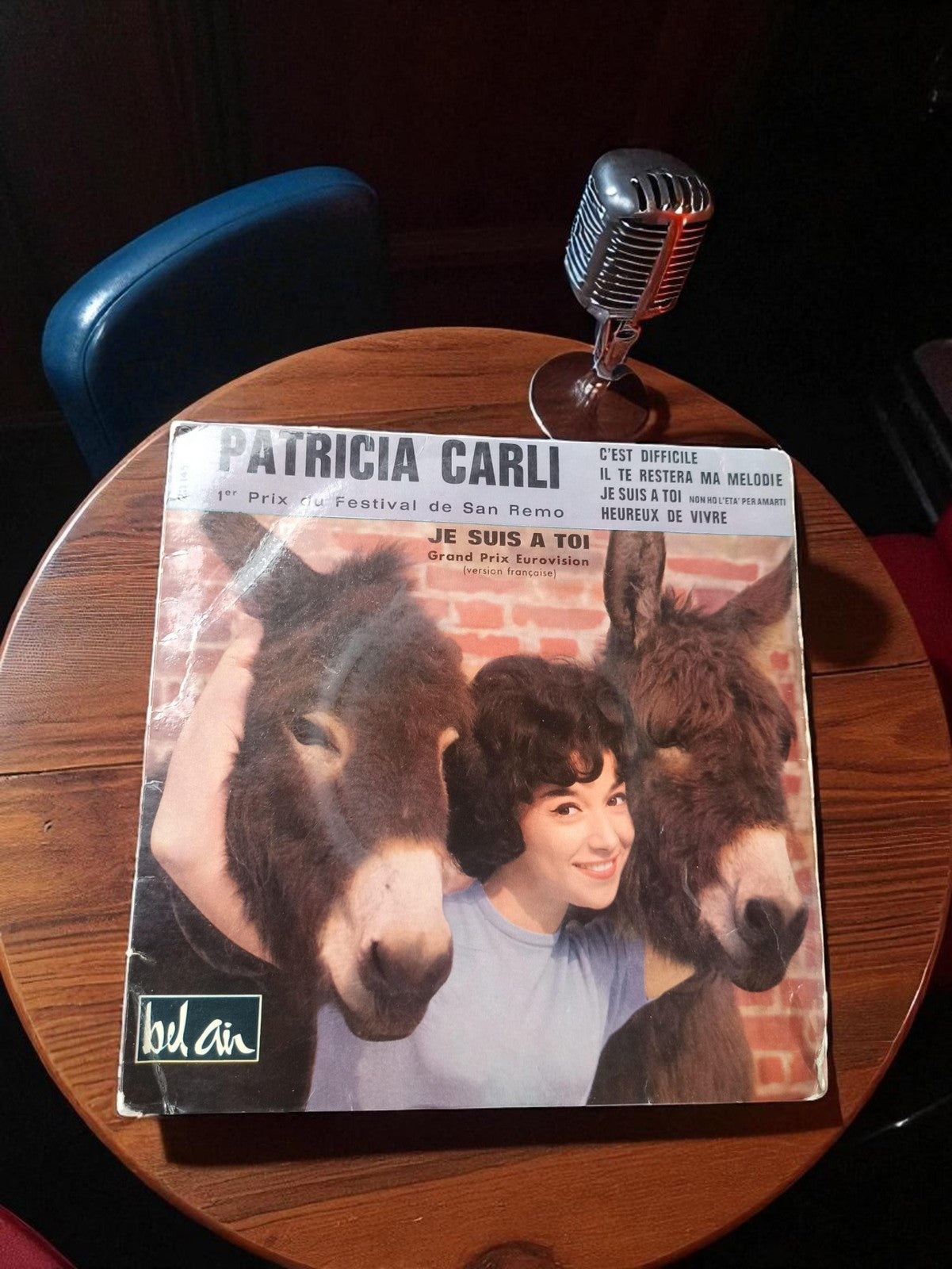 Vinyle ancien Patricia Carli Bel Air pochette rétro chanson française années 60