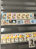 Lot de timbres République du Tchad multicolores thèmes football, personnages, fl