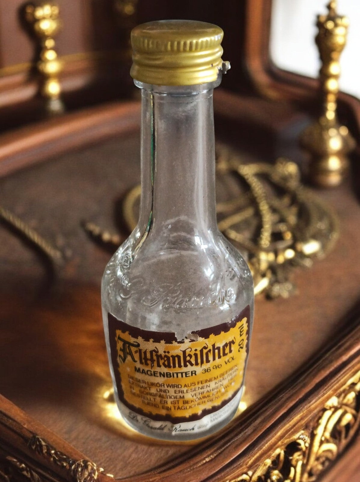 Mignonette vintage Altfränkischer Magenbitter alcool flacon déco rétro