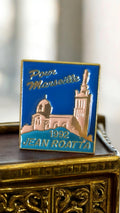 Pin's vintage Pour Marseille 1992 Jean Roatta émaillé bleu doré