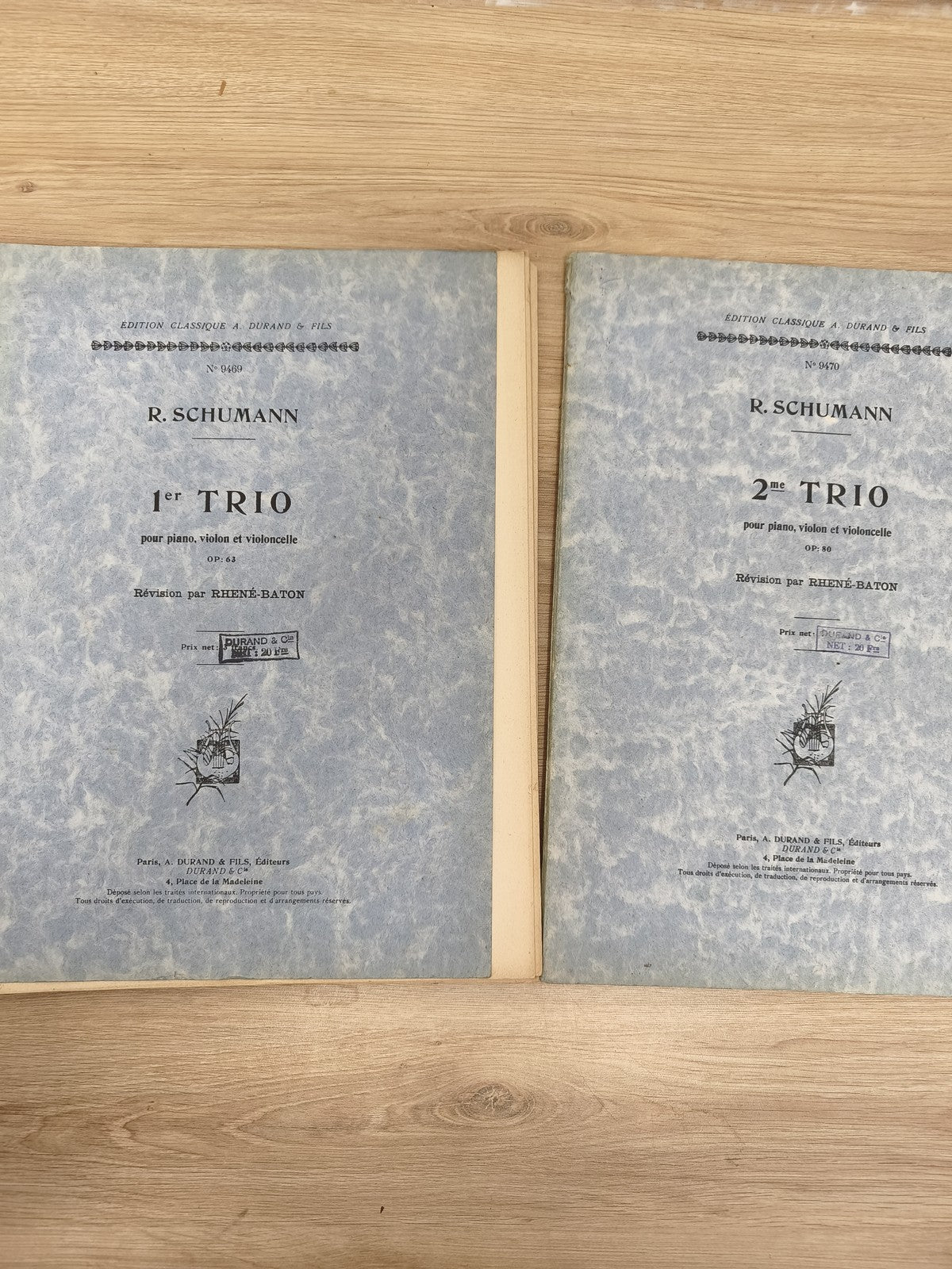 Ancien lot partitions Schumann violon piano trio Durand vintage musique classiqu