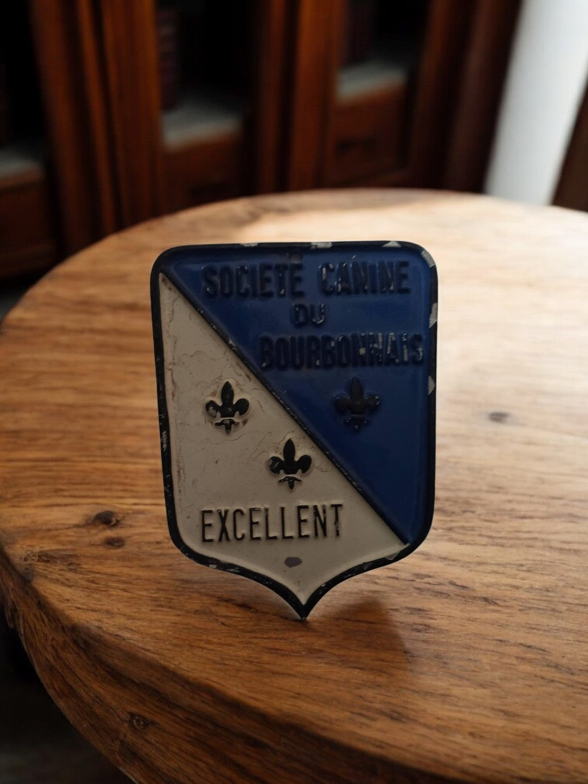 Plaque ancienne métal Société Canine Bourbonnais excellent vintage rétro déco