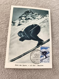 Carte postale Premier Jour ski descente Chamonix 1962 philatélie vintage