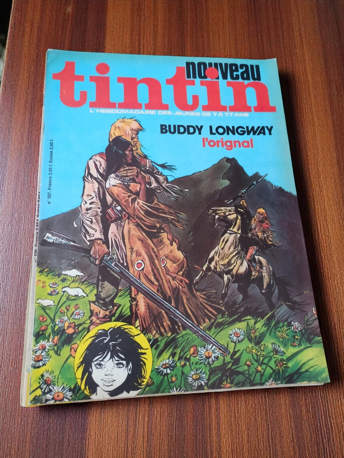 Magazine Tintin vintage Buddy Longway n°1071 couverture BD années 80