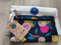 Trousse Cabaia motif agrumes bleu marine neuve 24 cm pochette zip