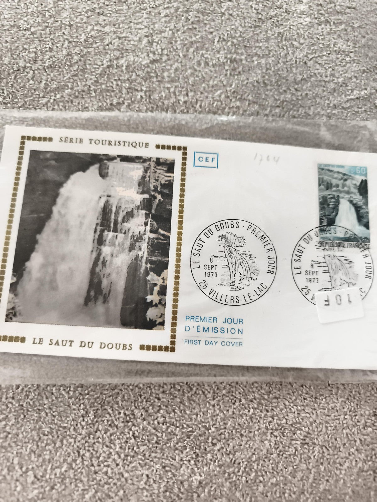 Lettre Premier Jour Saut du Doubs 1973 CEF Série touristique philatélie ancienne