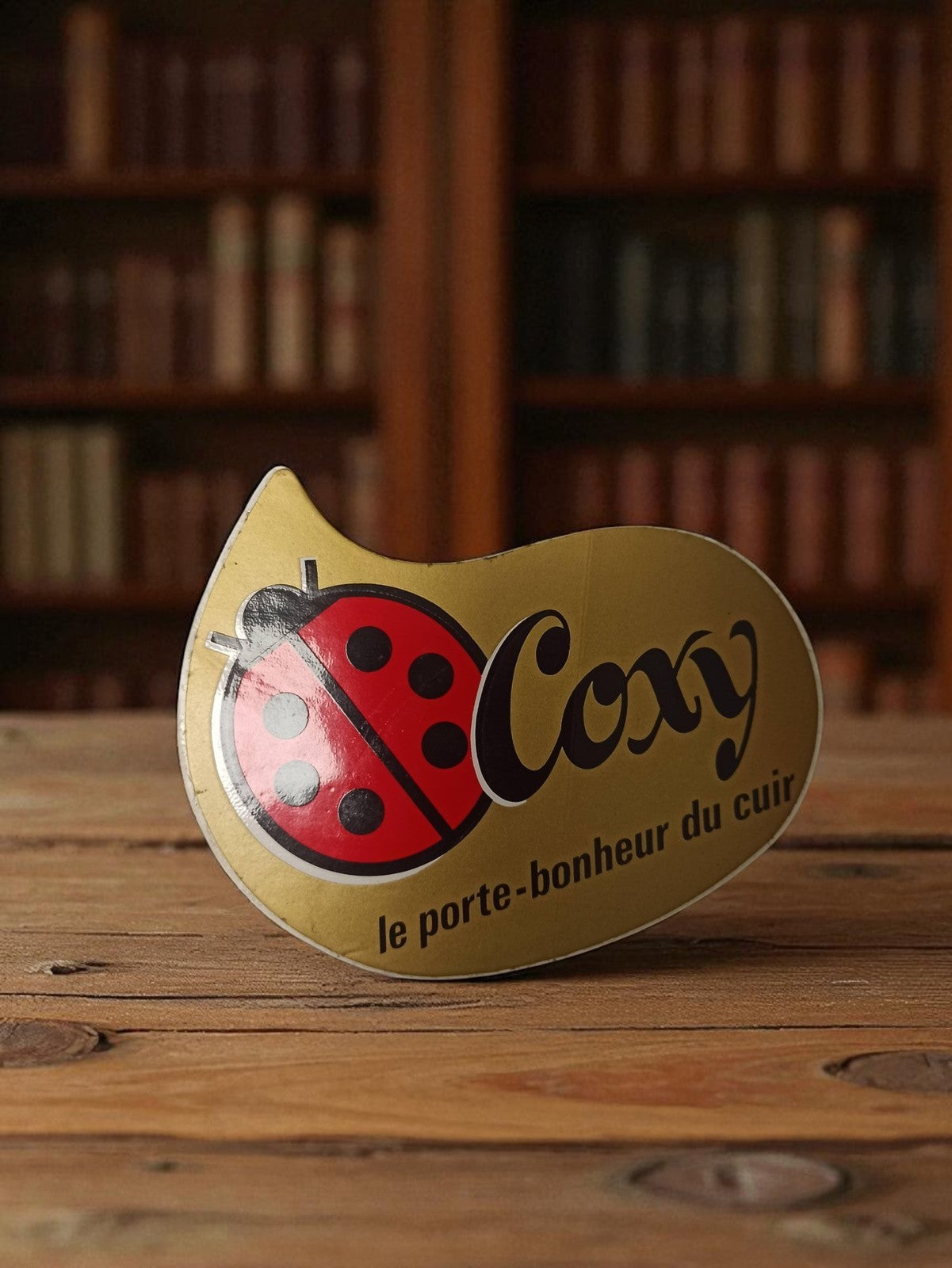Autocollant publicitaire ancien Coxy vintage rétro déco cuir coccinelle