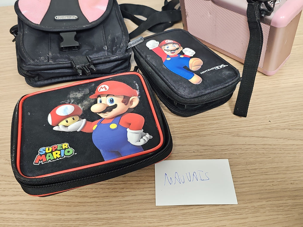 Lot housses Nintendo DS Mario Super Mario, sacoche, étui, mallette rose