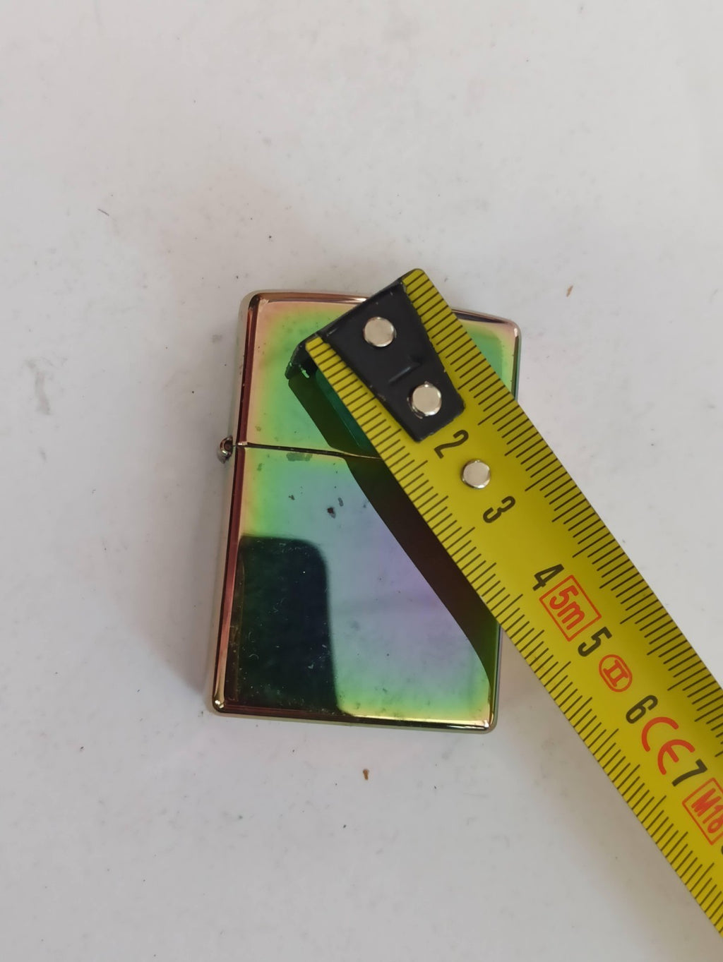 Briquet type Zippo finition arc-en-ciel chromé rainbow oil lighter