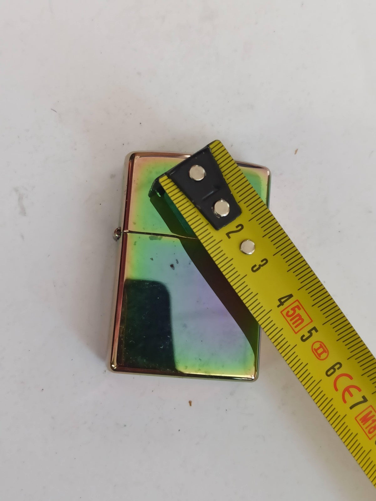 Briquet type Zippo finition arc-en-ciel chromé rainbow oil lighter
