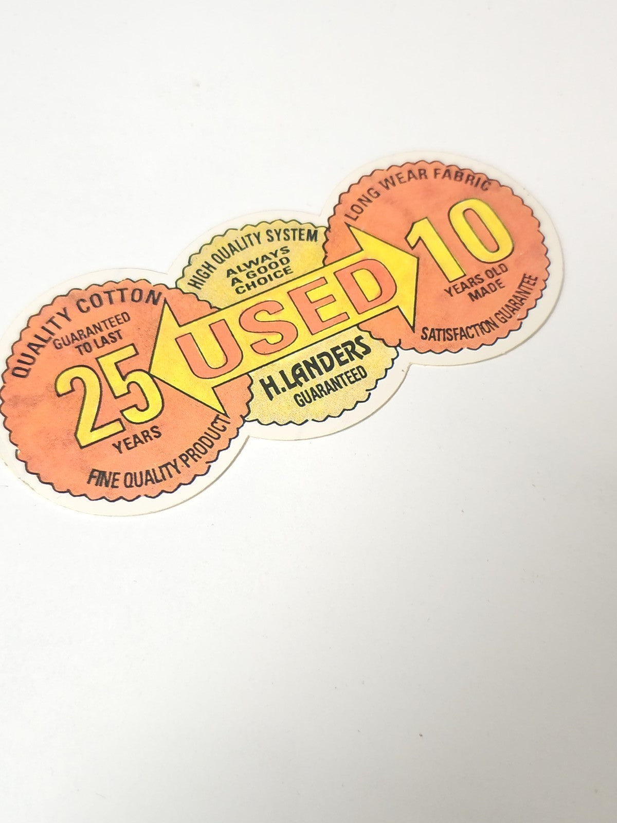 Vintage ancien autocollant publicitaire High Quality System rétro déco collectio