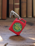Porte-clés vintage Vulcano bidon rouge publicitaire métal & plastique rétro