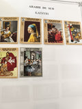 Timbres Kathiri State Seiyun peintres célèbres Arabie du Sud philatélie