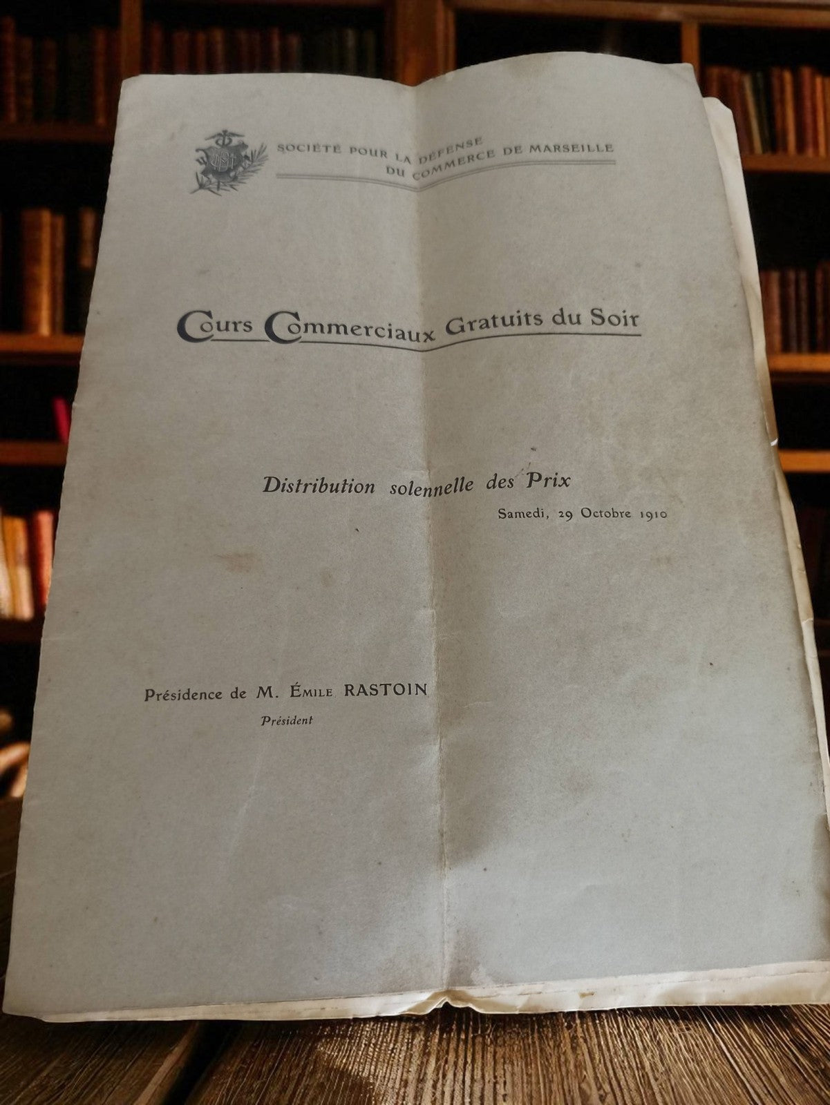 Livret ancien 1910 Cours Commerciaux Marseille vintage rétro distribution prix