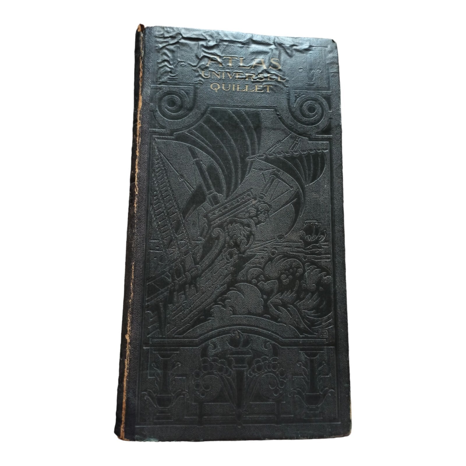 Atlas Universel Quillet relié relief noir France géographie cartographique