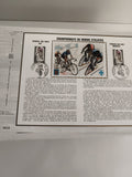 Feuillet CEF Championnats du Monde Cyclistes timbres oblitérés France philatélie