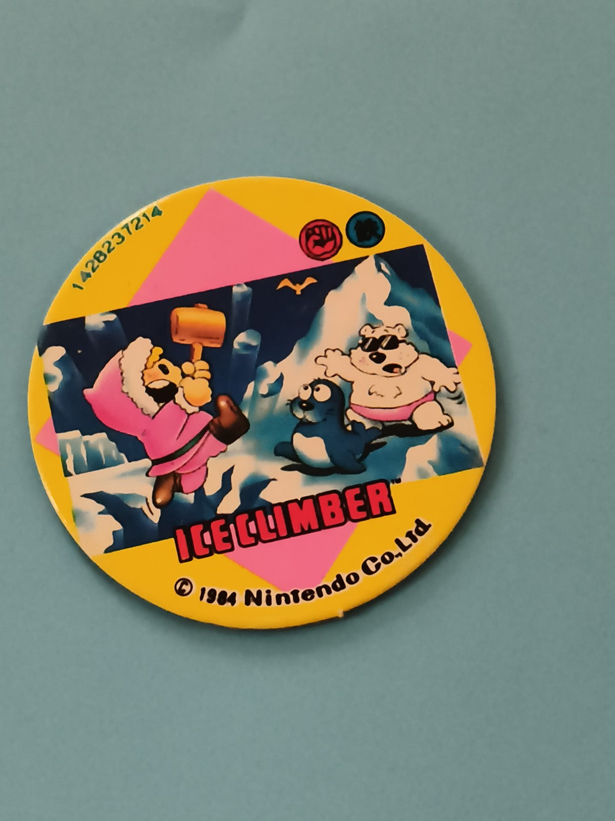 Menko Nintendo Ice Climber 1984 vintage rond Japan jeu rétro