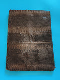 Pochette enveloppe aspect cuir serpent marron grande sacoche documents