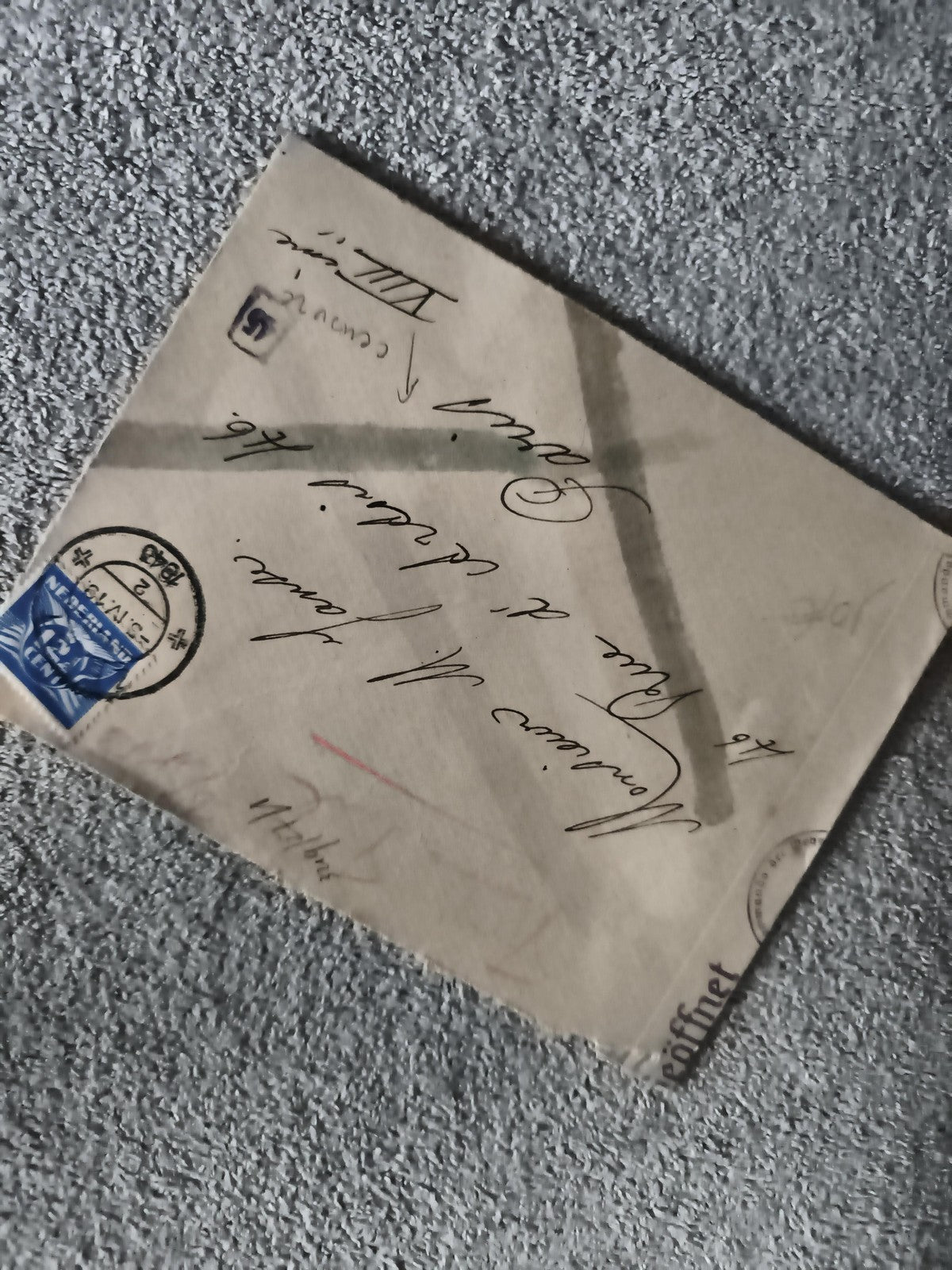 Lettre ancienne affranchie timbre bleu oblitéré manuscrit France philatélie (Ref