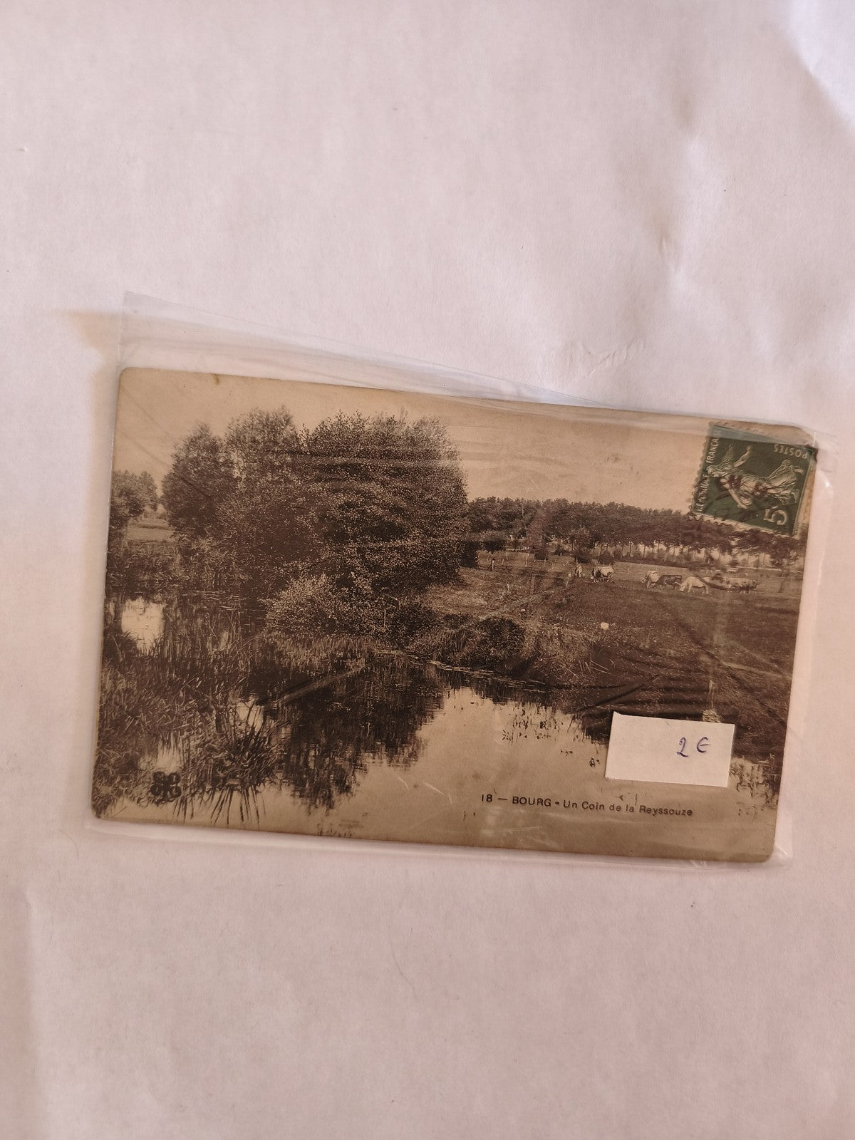 Carte postale ancienne vintage Bourg ville France collection rétro authentique