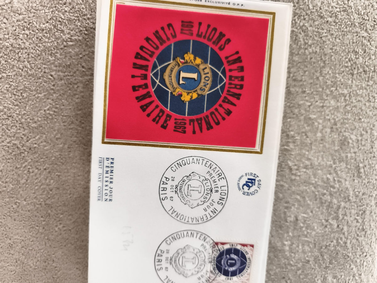 Lettre FDC Lions International 1967 Cinquantenaire Paris ancien philatélie