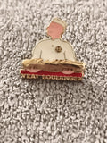 Pin's vintage boulanger VRAI BOULANGER émaillé blanc rouge doré (Ref 5)