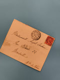 Lettre ancienne oblitérée 1930 Notre-Dame-de-l’Osier timbre rouge philatélie (Re